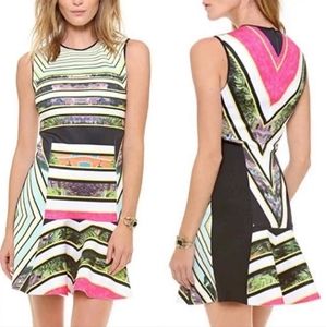 Clover Canyon Cuban Step flippy neoprene scuba fit and flare dress